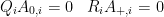 \[
Q_i A_{0,i} = 0\;\;\;R_i A_{+,i} = 0
\]